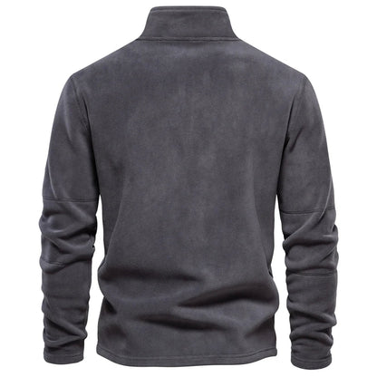 Herren Fleece Rollkragenpullover Warm Beige