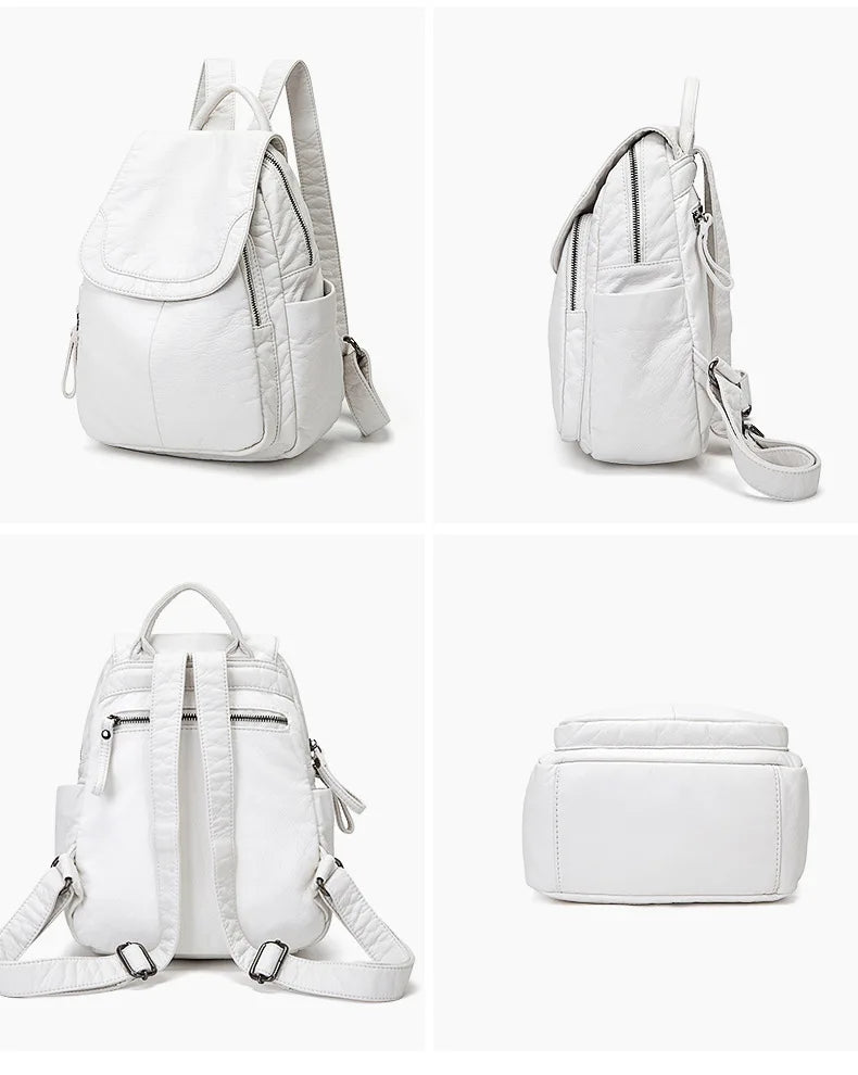 Eveloria Rucksack Gewaschenes Leder Braun