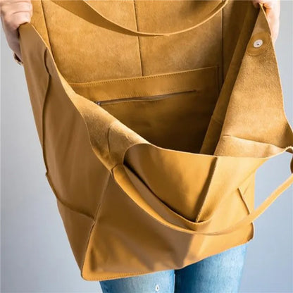 Eveloria Damen Große Einkaufstasche Oversized Baumwolle Beige