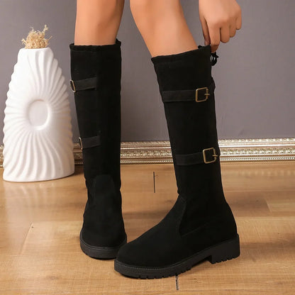 Damen Stiefel Niedriger Absatz Klassisch