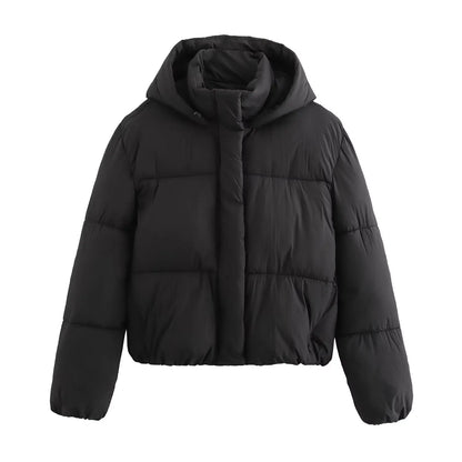 Damen Pufferjacke Kapuze Warm Stepp