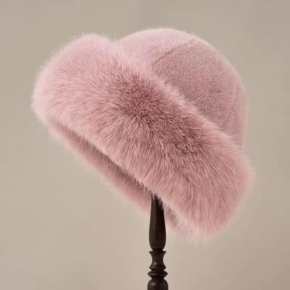 Damen Kunstpelz Hut Elegant