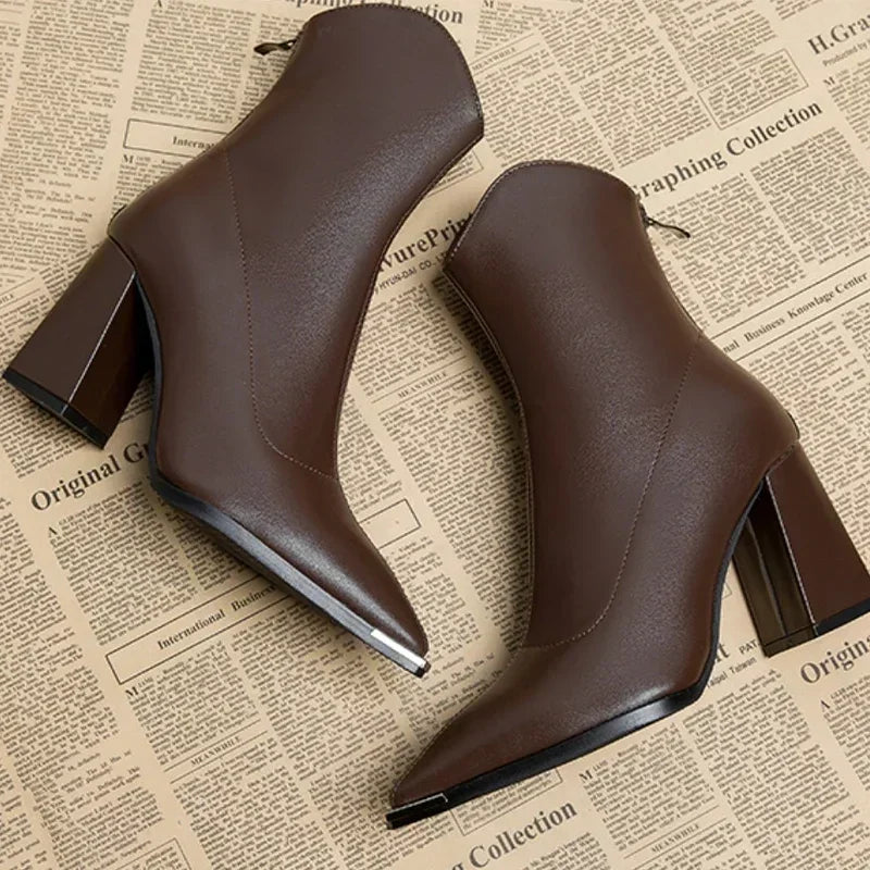 Damen Stiefeletten Spitzer Absatz