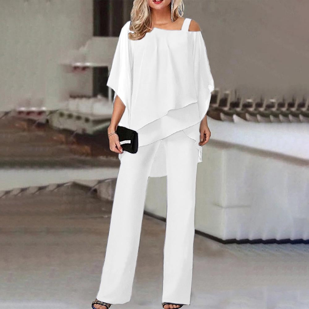 Eveloria Damen Off-Shoulder Hosen-Set