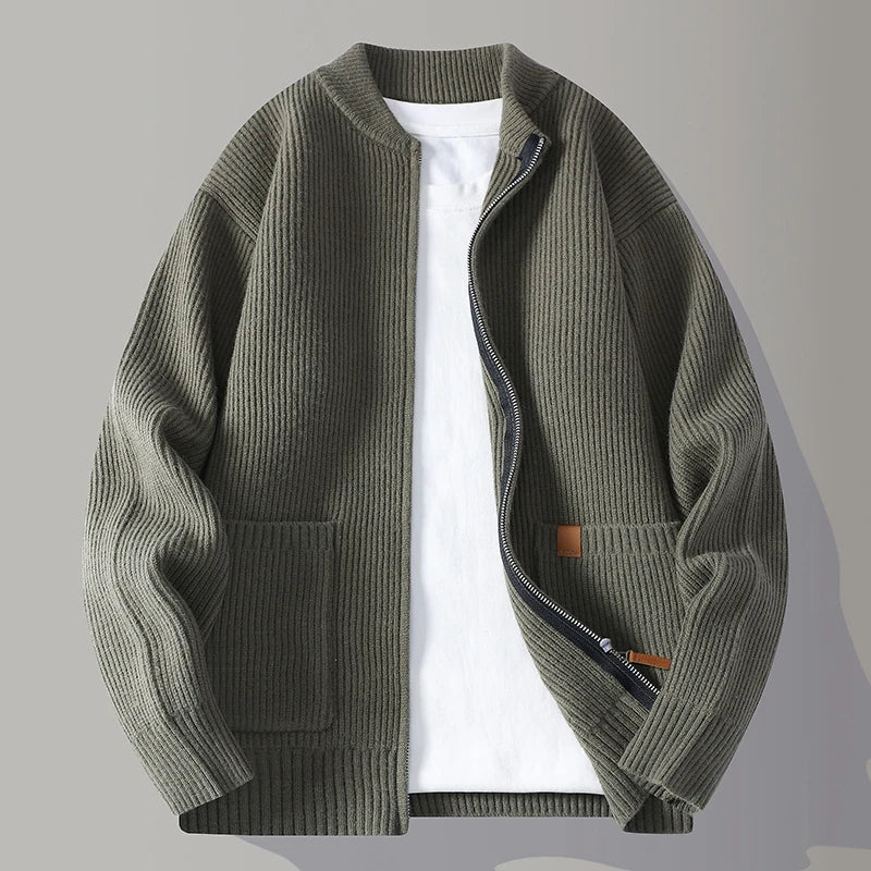 Herren Strickjacke Modern Reißverschluss Bequem