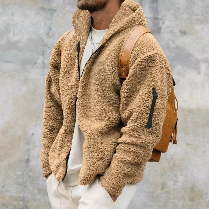 Herren Fleece Winterhoodie Warme Polarfleece Kapuze