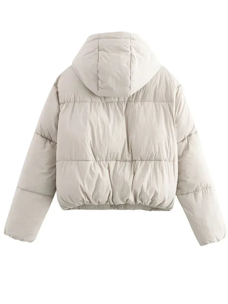 Damen Pufferjacke Kapuze Warm Stepp