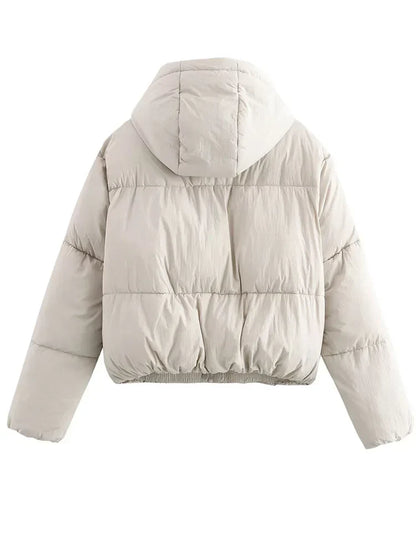 Damen Pufferjacke Kapuze Warm Stepp