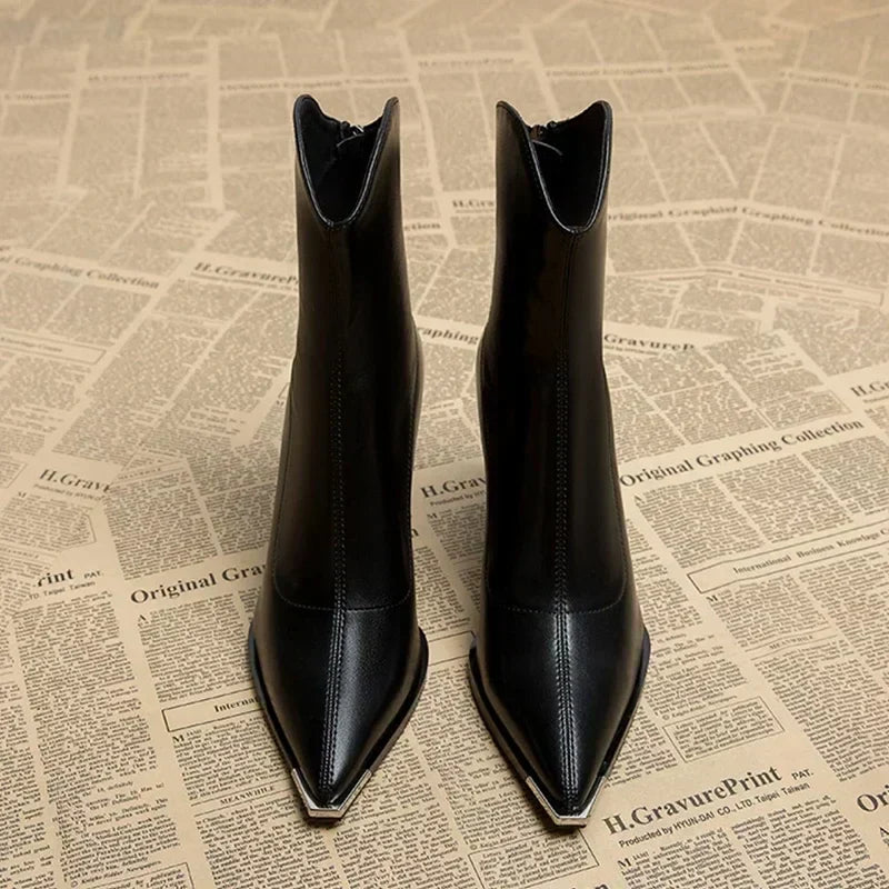 Damen Stiefeletten Spitzer Absatz