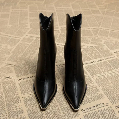 Damen Stiefeletten Spitzer Absatz