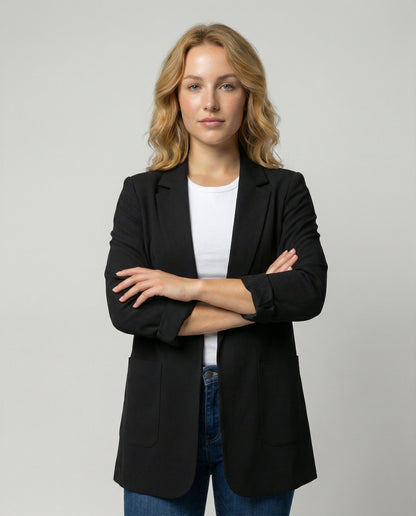 Damen Blazer Figurbetonter Eleganter Schwarz - Eveloria
