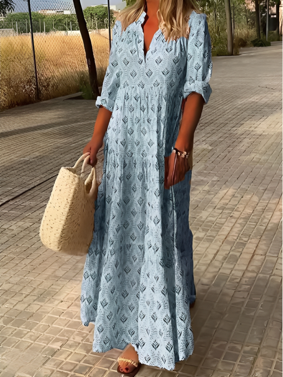 Damen Maxikleid Luftiges Sommerkleid
