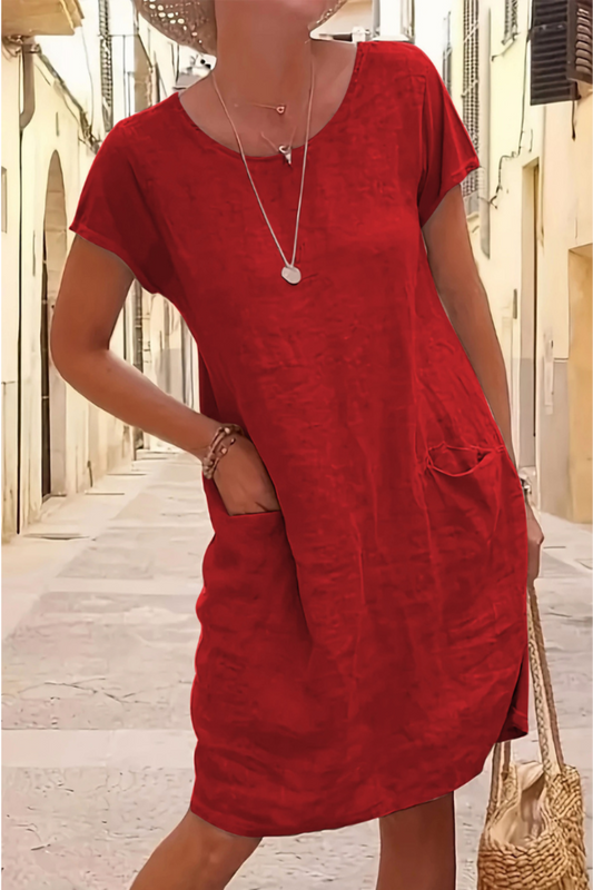 Damen Kurzarmkleid Leichtes Sommerkleid - Eveloria