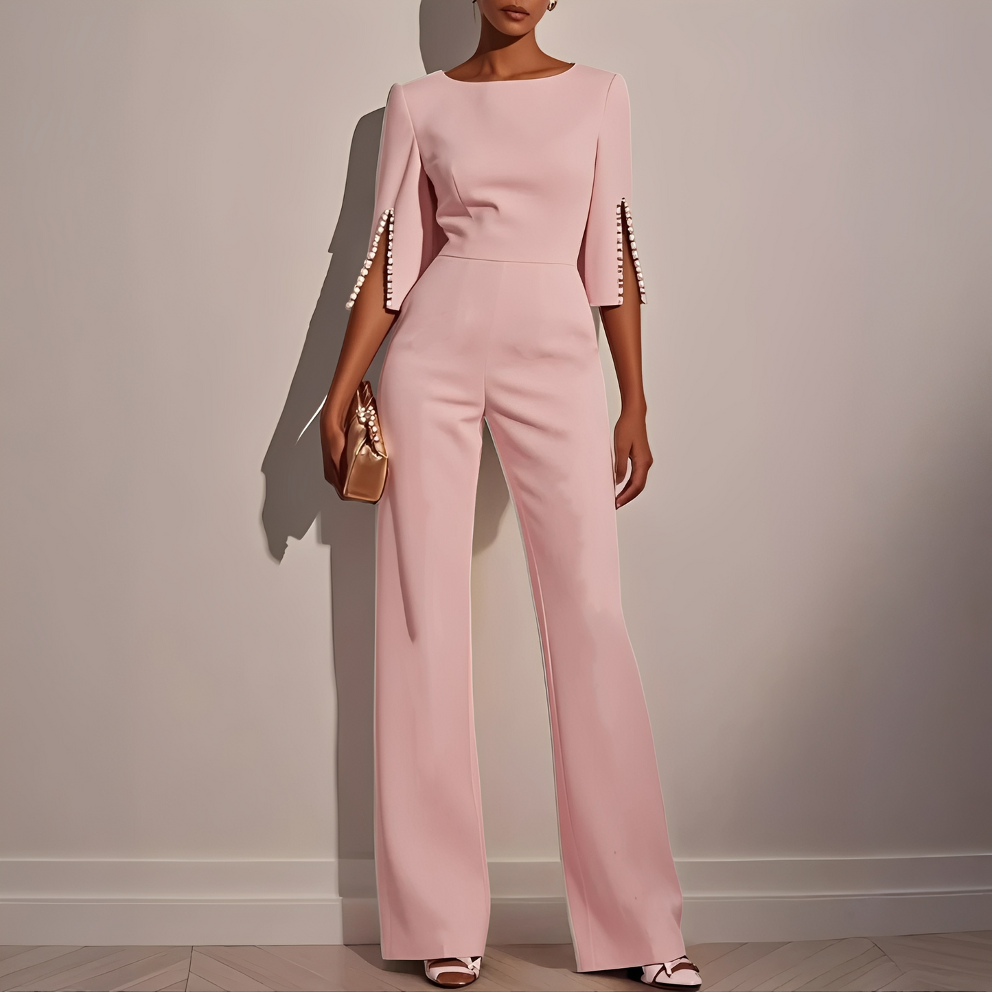 Damen Jumpsuit Glockenärmel Elegantes Party-Outfit
