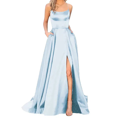 Eternal Elegance Damen Brautjungfernkleid Hochgeschlitzt