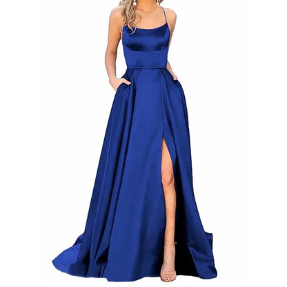 Eternal Elegance Damen Brautjungfernkleid Hochgeschlitzt