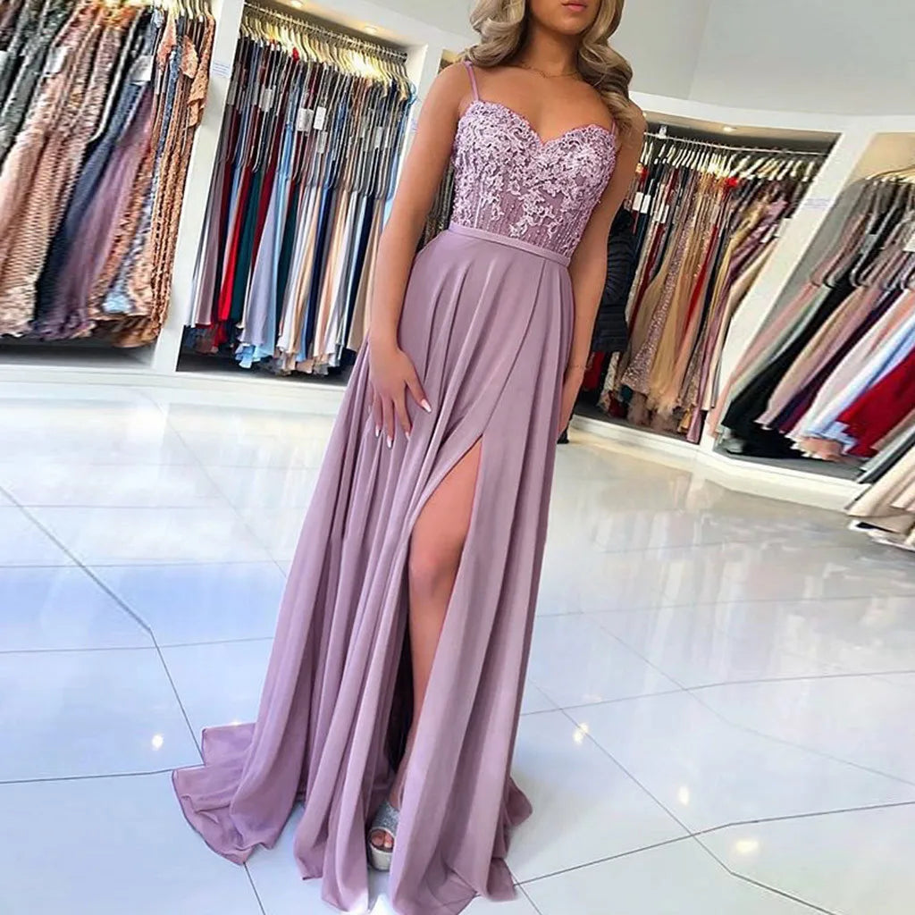 Eternal Elegance Damen Brautjungfernkleid Hochgeschlitzt - Eveloria