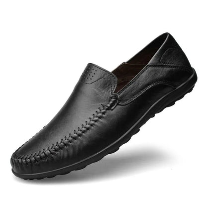 Eveloria Damen Mokassins Italienisches Leder Braun