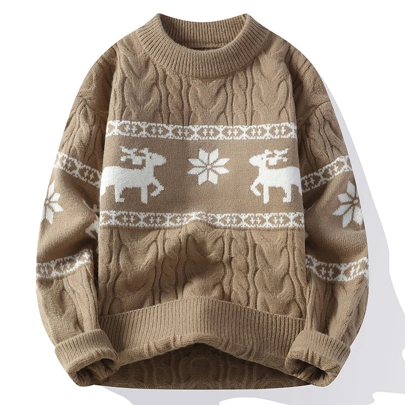 Damen Weihnachtspullover Rentiermotiv Bequem
