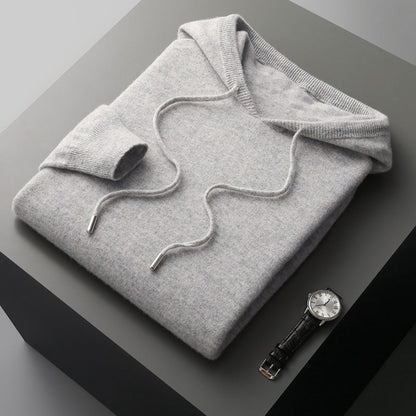 Herren Kaschmir Hoodie Weich Beige