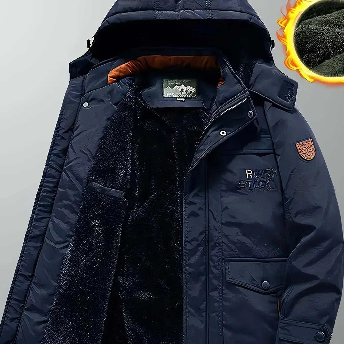 Eveloria Herren Wintermantel Sportlich Wollstoff