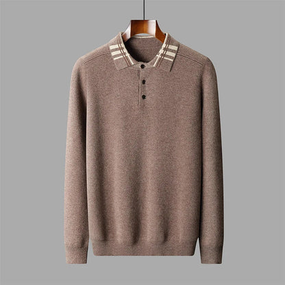 Herren Klassischer Strick-Polopullover Winter