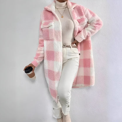 Eveloria Damen Karierter Mantel