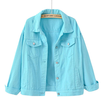 Damen Denimjacke Klassisch Vielfältige Farben