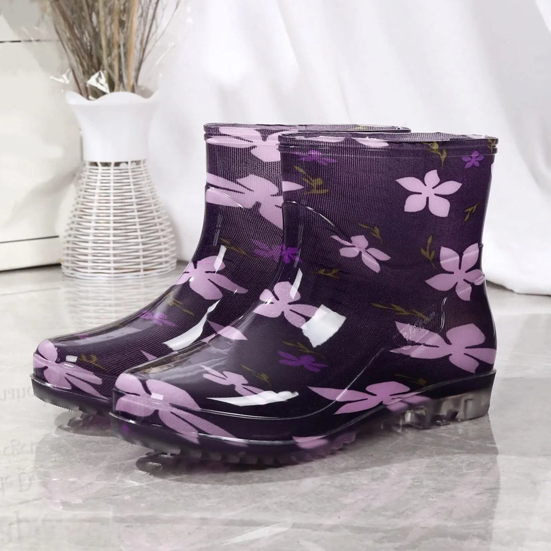 Eveloria Damen Gummistiefel Wasserdicht Anzugschaft Outdoor Griffsohle