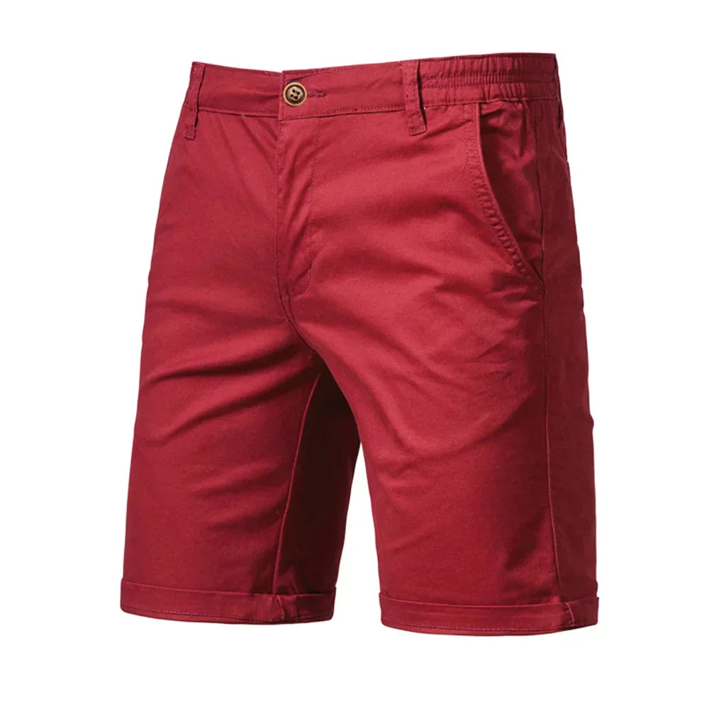 Herren Chino-Shorts Freizeit mit Knopfleiste Beige