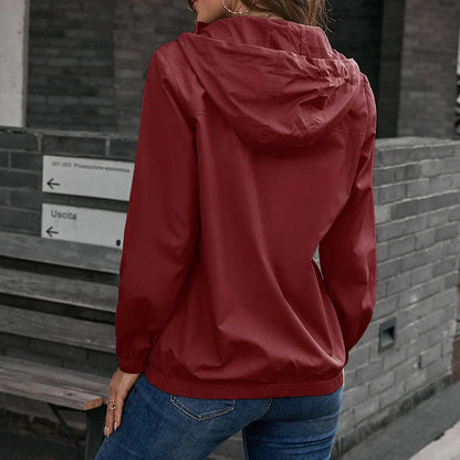 Eveloria Damen Regenjacke Mit Kapuze