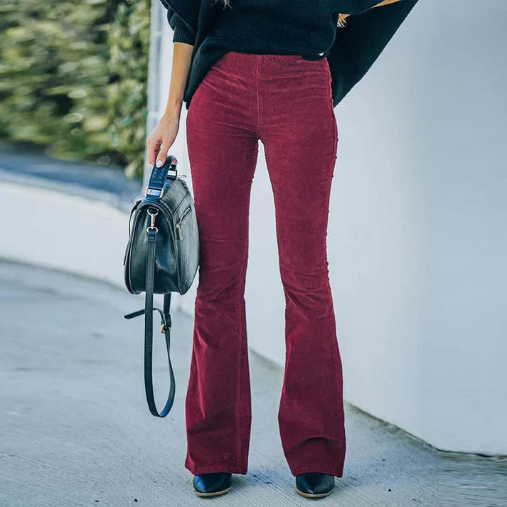 Eveloria Damen Cordhose Flare Corduroy