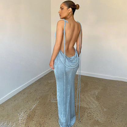 Eveloria Damenkleid Tiefem Rückenausschnitt