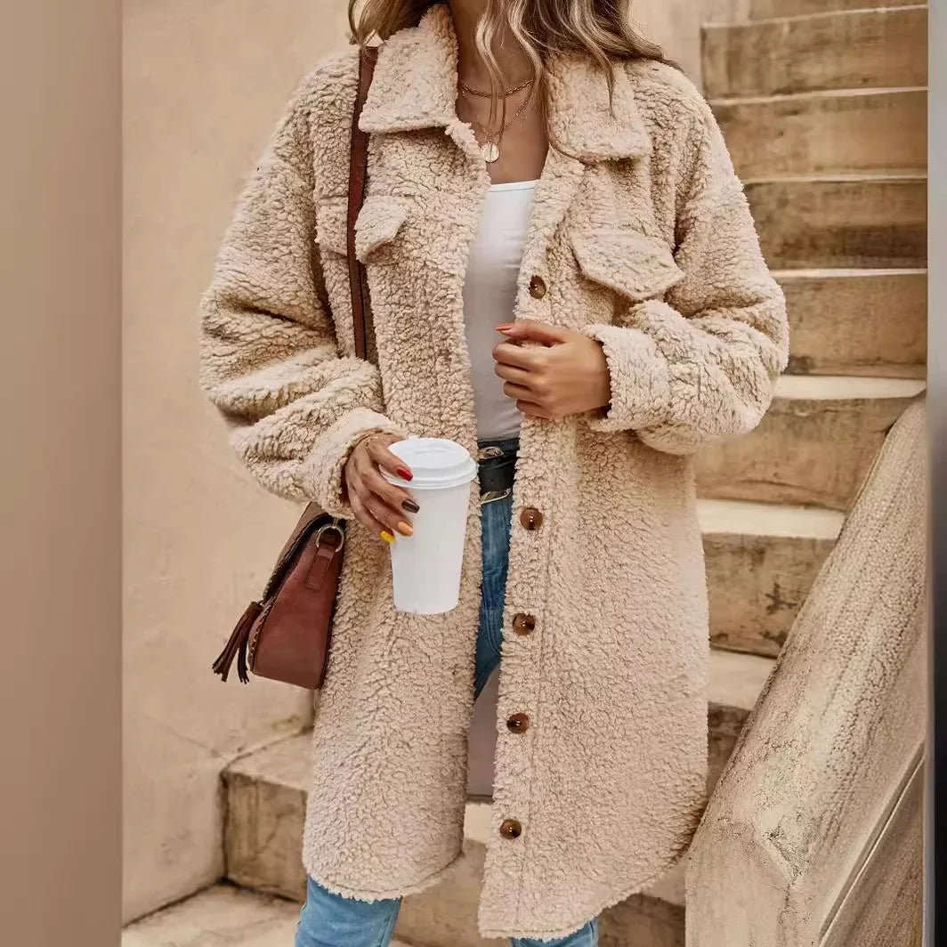 Damen Fleecejacke Bequem Elegant Grau