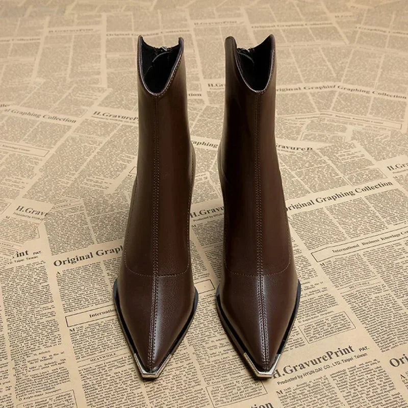 Damen Stiefeletten Spitzer Absatz