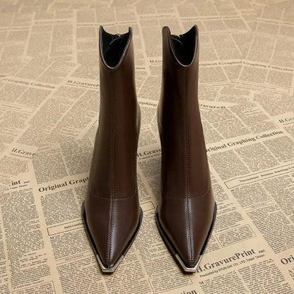 Damen Stiefeletten Spitzer Absatz