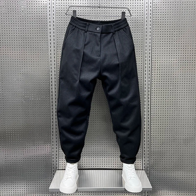 Herren Elegante Melierte Lange Hose