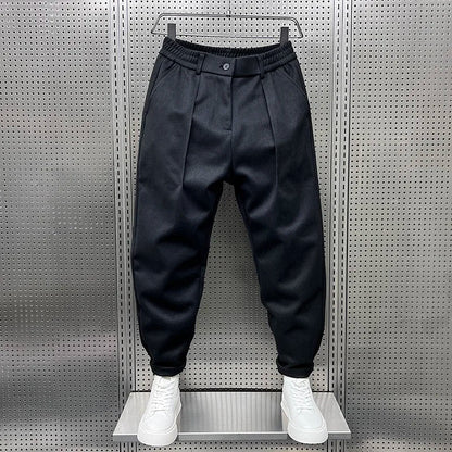 Herren Elegante Melierte Lange Hose