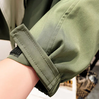 Damen Übergangsjacke Moderner Layer-Look Beige
