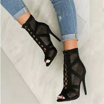 Eveloria Damen Schnürsandalen Netz Leicht