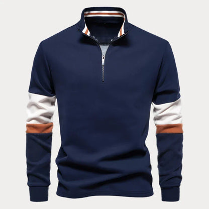 Herren Pullover Stehkragen Streifen