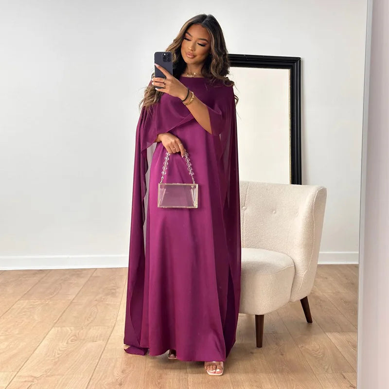 Damen Maxi-Kleid Satin Festlich