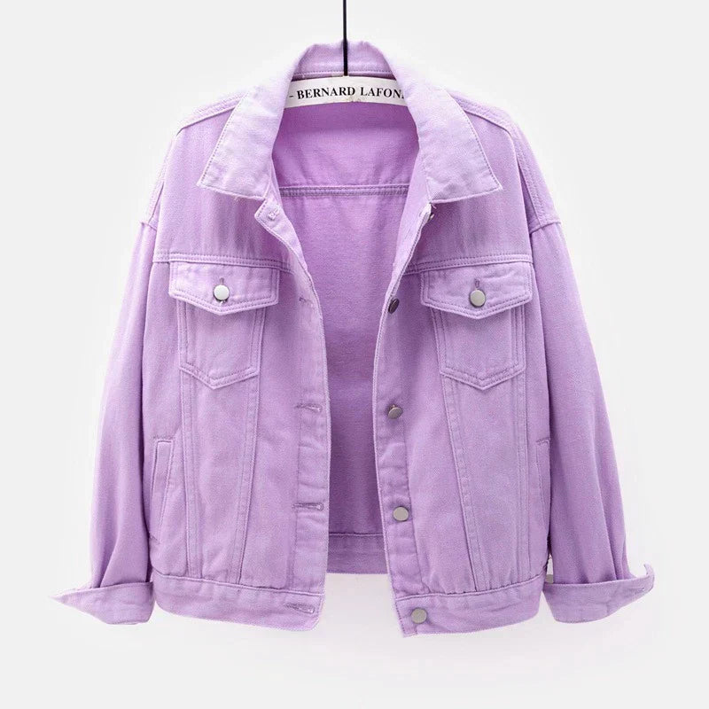 Damen Denimjacke Klassisch Vielfältige Farben