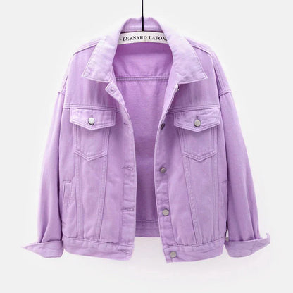 Damen Denimjacke Klassisch Vielfältige Farben