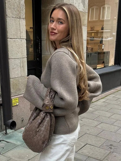 Damen Strickjacke Stilvoll Langärmlig