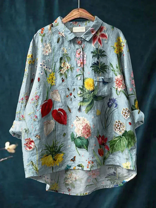 Damenbluse Blumenmuster Elegantes Design Leicht - Eveloria
