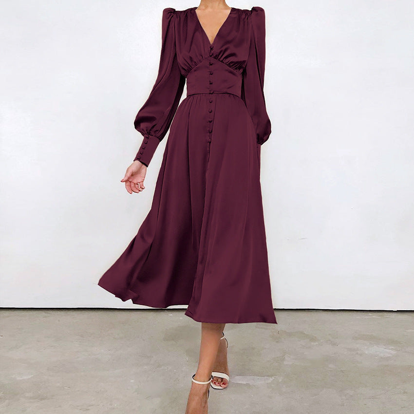Eveloria Damen Satinkleid Sommer Elegantes Design