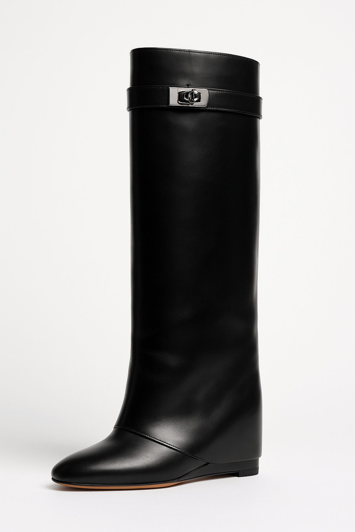 Damen Stiefel Keilabsatz Spitze Schuhspitze