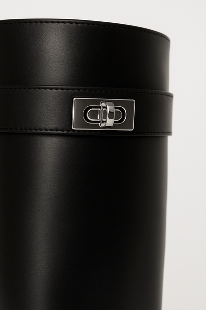 Damen Stiefel Keilabsatz Spitze Schuhspitze