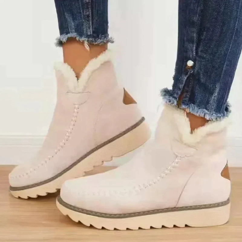 Eveloria Damen Schaffellstiefel Rutschfeste Gummisohle